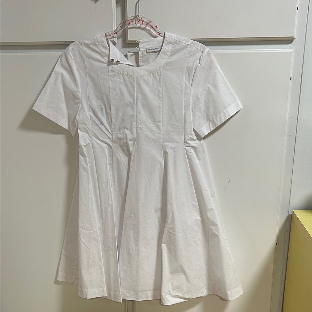Patricia Pepe White Cotton Mini Dress NWT 4 Minimalist Quiet Luxury